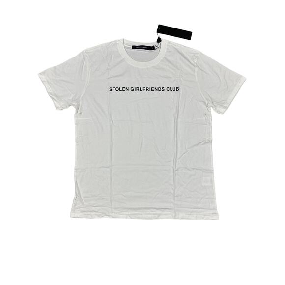 Stolen Girlfriends Club - Crew Neck Short Sleeve Tee in White & Black - Picture 1 of 3